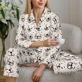 thumbnail image 6 of Fotbe DOGS FACE Pattern Long Sleeve Pajama Set for Women,Sleepwear Set,2-piece Loungewear Set,Soft PJs Comfy Nightwear with Pockets -Large, 6 of 7
