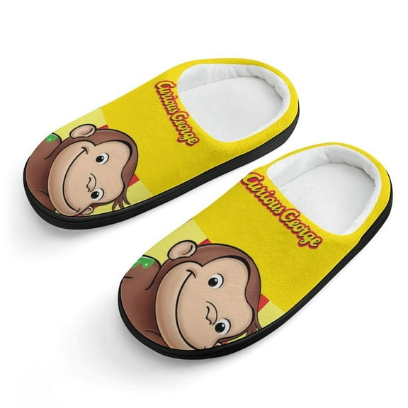 Curious George Cartoon Slippers Cute Cotton Slippers for Boys Girls Kids Favors Shoes 2025 Plush Lightweight Warm Slippers