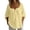 #375-Yellow, variant on Craaazy Women's Cotton Long Sleeve Square Neck Button Up Top Solid Color Loose Fit Casual Pullover Blouse Breathable Spring Summer Tunic Gifts