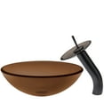 thumbnail image 4 of Novatto Ty NSFC-168T001ORB Clear Brown Tea Glass Vessel Sink w/ Faucet, Drain and Mounting Ring, Oil Rubbed Bronze, 4 of 8