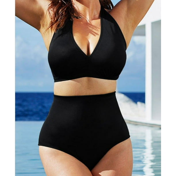 Sexy 3 Piece Set Large Size Bikini Set Large Cup Swimwear Women Halter  African Swimming Suit