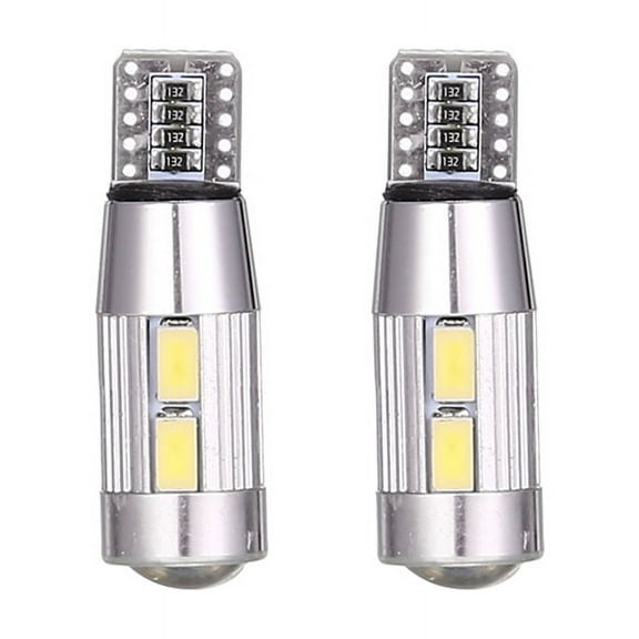 2PCS W5W T10 12V 6000K 5630 10 SMD Car LED Bulb Canbus License Plate Wedge Side Turn Singal Light Super Bright White
