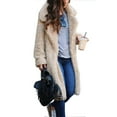 thumbnail image 6 of Aellinatey Women's Fuzzy Fleece Jackets Lapel Open Front Long Cardigan Coat Winter Outwear, 6 of 15