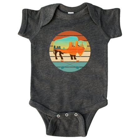 

Inktastic Buffalo Silhouette Retro Sunset Gift Baby Boy or Baby Girl Bodysuit