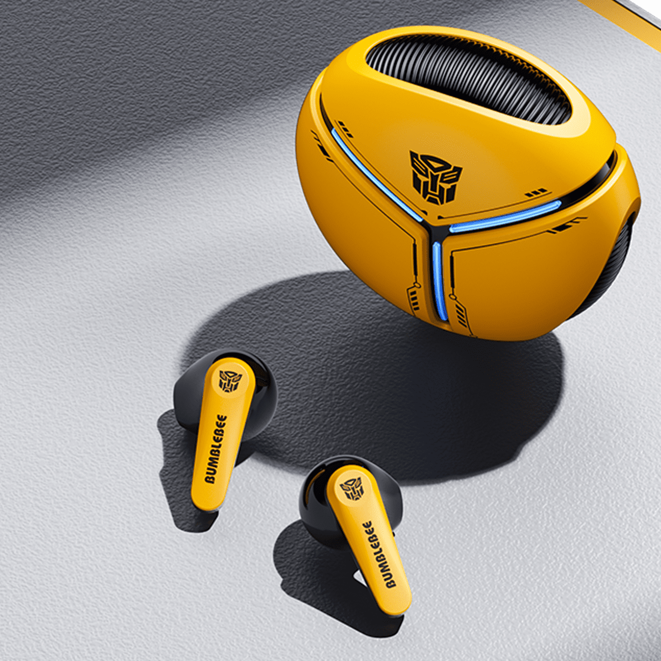 Transformers TF-T30 Bluetooth TWS Wireless Earbuds with Energy Core Design Passive Noise Cancelling Semi-In-Ear Cool HiFi HD Calling Music Game Modes Low Latency Sports Earphones – Yellow Bumblebee