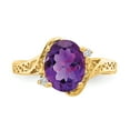 thumbnail image 5 of Primal Gold 14 Karat Yellow Gold 9x7mm Oval Amethyst and AA Diamond Ring, 5 of 7