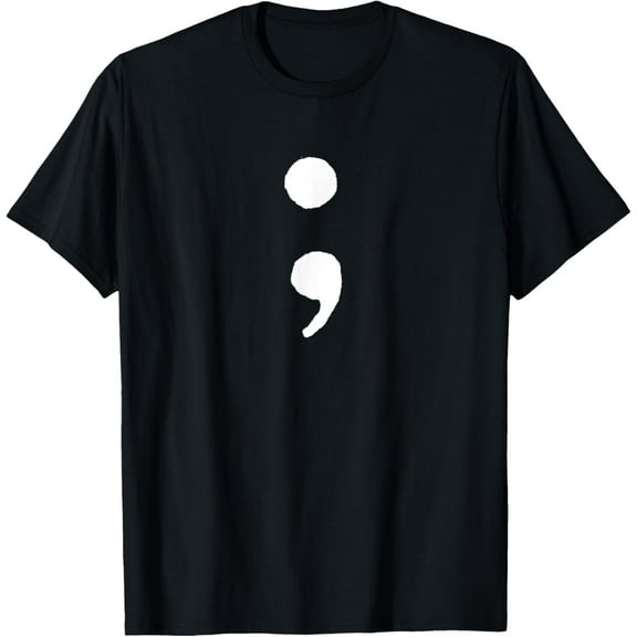men and women can wear，Depression Awareness - Semi Colon - T-Shirt