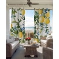 thumbnail image 6 of Yellow Lemon Kitchen Curtains Green Leaf Blue Flower Tropical Fruit Cafe Short Curtains for Bathroom Blackout Window Curtain Grommet Small Window Treatment Drapes for Bedroom Living Room 27.5"x39"x2, 6 of 9
