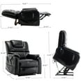 thumbnail image 7 of 25'' Wide PU Leather Lounge Lift Chair for Elderly and All Body Types People, 180 Degree Lying Flat Electric Power Recliner Chair with 400 LBS Capacity, Black, 7 of 7