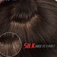 thumbnail image 4 of Men's Hairpiece Human Hair Replacement Systems Men's Toupee Silk Base Durable Male Hair Prosthesis Natural Black Color 120% Density Men Wigs, 4 of 6