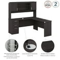 thumbnail image 5 of Bestar Ridgeley 65W L Shaped Desk with Hutch by . Charcoal Maple Merlot Finish, 5 of 7