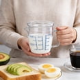 thumbnail image 5 of Glass Measuring Cup with Lid, Easy Grip Handle and V-Shaped Spout, Three Measurement Scale(OZ, Cup, ML), Coffee Milk Frothing Pitcher Latte Maker in Kitchen Restaurant, 5 of 6