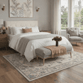 thumbnail image 2 of KUETH 8X10 Vintage Area Rugs Machine Washable Rugs for Living Room, Non Slip Flat Pile Rug with Rubber Backing, Boho Rug for Entryway Bedroom Dining Room Home Office, 2 of 3