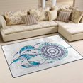 thumbnail image 2 of SKYSONIC Lightweight Soft Area Rugs Feathers and Beads Floor Mat for Kids Playing Room Hardwood Floor Living Room Nursery Rugs, 60x39 in, 2 of 6