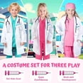 thumbnail image 5 of Doctor Costume for Kids - Scrubs, Stethoscope, Lab Coat - Halloween Costume, Professional Day Costume for Girls 3-12 Years 7-8 Years 7-8 Years Rose, 5 of 5