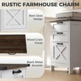 thumbnail image 4 of 3 Drawer File Cabinet with Silent Slides, Vertical Filing Cabinet for Hanging A4/Letter Size, Rustic Farmhouse Printer Stand with Storage for Home Office, Distressed White, 4 of 9