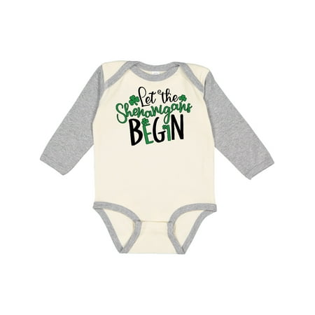 

Inktastic St. Patrick s Day Let the Shenanigans Begin Gift Baby Boy or Baby Girl Long Sleeve Bodysuit