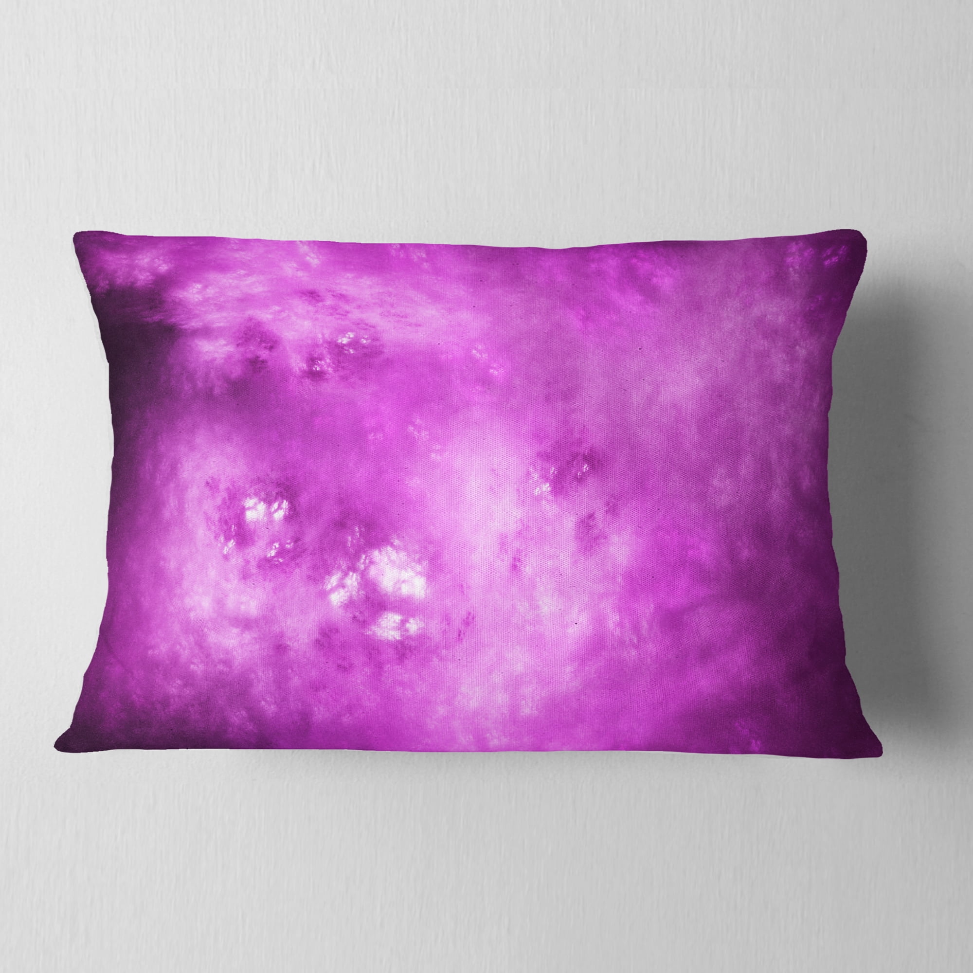 Designart Bright Purple Sky with Stars - Abstract Throw Pillow - 12x20