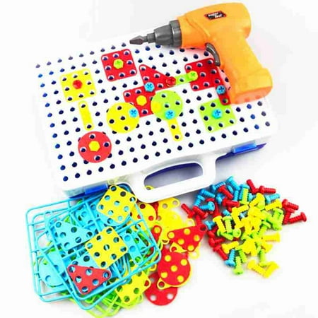 

Electric Drill Screwing Building Block 3D Mosaic Puzzle Toys Assembly Tools Sets Educational Toy DIY Model Kit