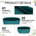 thumbnail image 3 of Inserto organizador de bolso Uxcell, organizador de mano de fieltro pequeño, almacenamiento de mini bolsa y forro interior para mochila chic, tote y bolsas de hombro, verde lago, 3 of 6