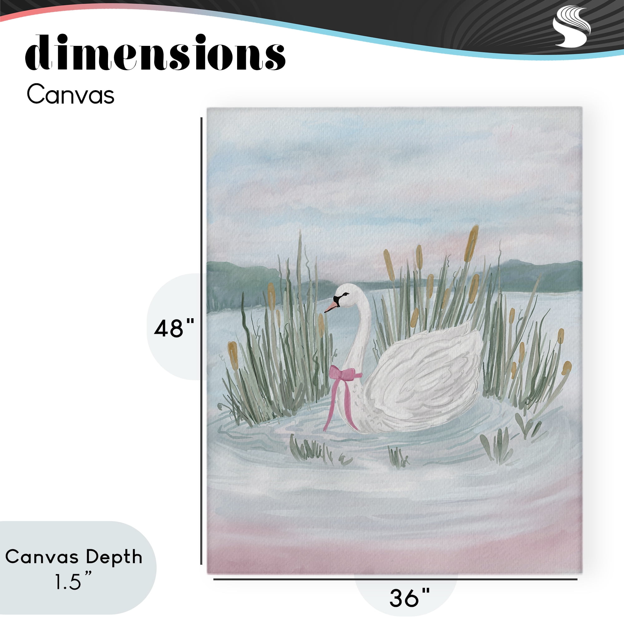 Stupell Industries Swan Serenade on Lake Canvas Wall Art, design by Adreane Fippinger