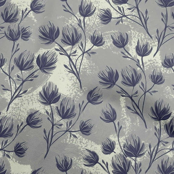 oneOone Cotton Poplin Teal Blue Fabric Florals Diy Clothing Quilting Fabric Print Fabric By Yard 42 Inch Wide