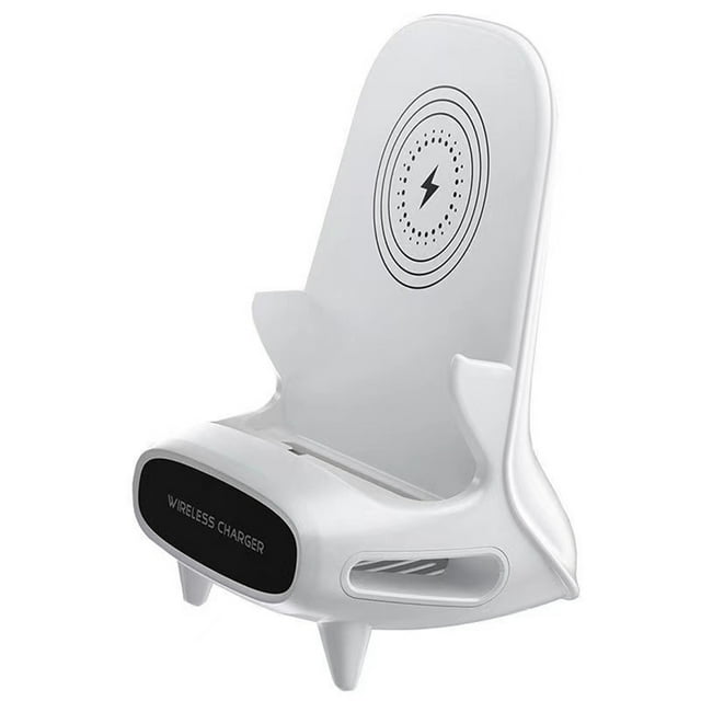 Soporte de carga inalámbrico estilo silla, estación de carga rápida inalámbrica de 15W, cargador de teléfono inalámbrico con detección sensible, manos libres, ordinario