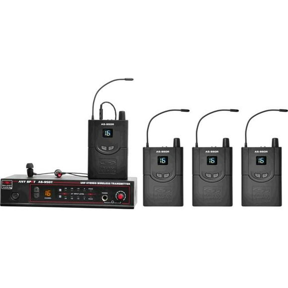 Galaxy Audio AS9504P2 Wireless Personal Monitor Band with 16 Selectable Channels, Black