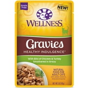 Wellness Healthy Indulgence Natural Grain Free Wet Cat Food, Gravies Chicken & Turkey, 3-Ounce Pouch (Pack of 24)