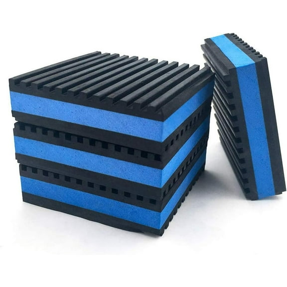 5.9x5.9x0.9In Heavy Duty Blue Pads,Set of 4 Rubber Isolation Vibration Absorbing Pads for Treadmill,Blue Anti-Skid Noise Mats for Air Compressor