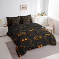 thumbnail image 3 of Erosebridal Abstract Ghost Bed in a Bag Twin Size,Happy Holleween Bed Set,Orange Black Bedding Twin Size For Boys,Super Cozy Room Decorative Reversible,7 Pieces, 3 of 7