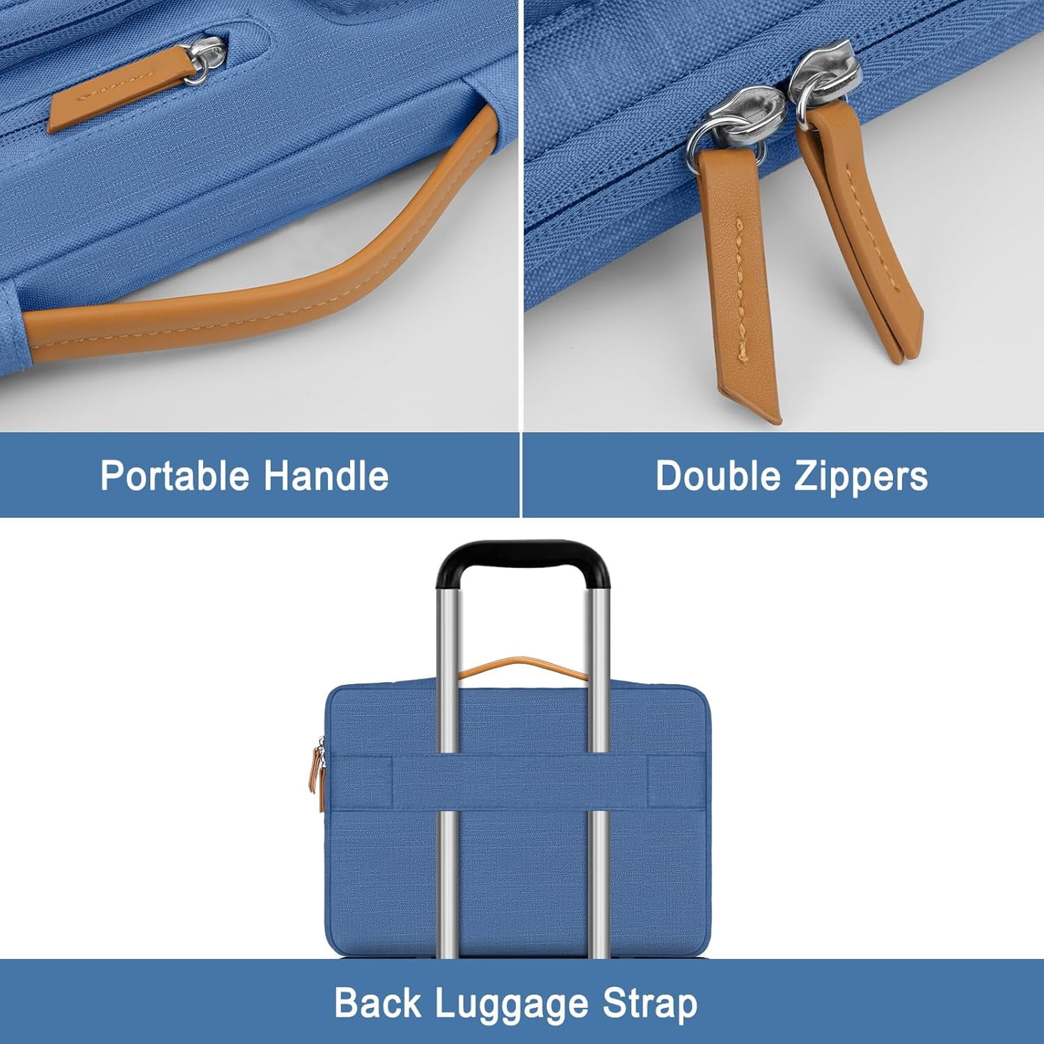 MOSISO 15-15.6"Laptop Shoulder Bag Adjustable Strap 360 Protective Soft Tablet Sleeve Computer Bag