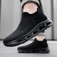 thumbnail image 2 of Hollow Out Sole Slip-On Knit Walking Shoes Breathable Platform Casual Sneakers, 2 of 5