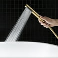thumbnail image 2 of Woodbridge Contemporary Single Handle Floor Mount Freestanding Tub Filler Faucet with Hand shower in Brushed Gold Finish, 2 of 5