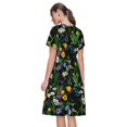thumbnail image 2 of Bixox Robe d'Été à Manches Courtes pour Femmes Robe Ample Longueur Genou avec Poches-Camomille, 2 of 7