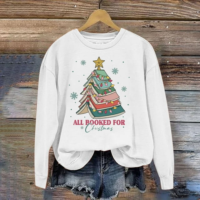 Chandails à Capuchon & Chandails en Molleton zanvins Hauts pour Femmes Hiver Femmes Décontracté Manches Longues Col Rond Haut Chemises Amples Blouse Imprimé Saint-Valentin Chandail en Molleton Graphique