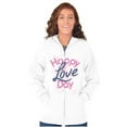 thumbnail image 3 of Happy Valentines Love Day Date Cute Zip Hoodie Sweatshirt Women Brisco Brands L, 3 of 6