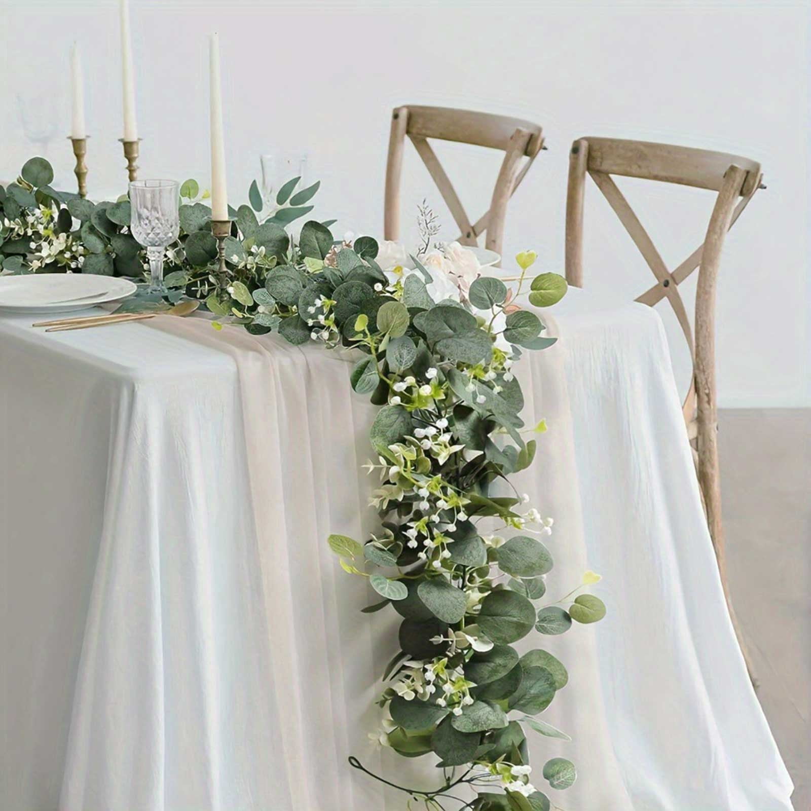 10Pcs Greenery Garland Artificial Greenery Eucalyptus Spring Garland Hanging Vines Fake Ivy Leaves Table Decor Green Hanging Vine Decor Artificial Vine Plants Backdrop for Home Outdoor Indoor Decor