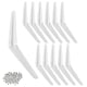 thumbnail image 1 of ¿Ampliamente? Soportes para estantes de esquina de pared de metal, 6.0 x 8.0 in, color blanco, paquete de 12, 1 of 4