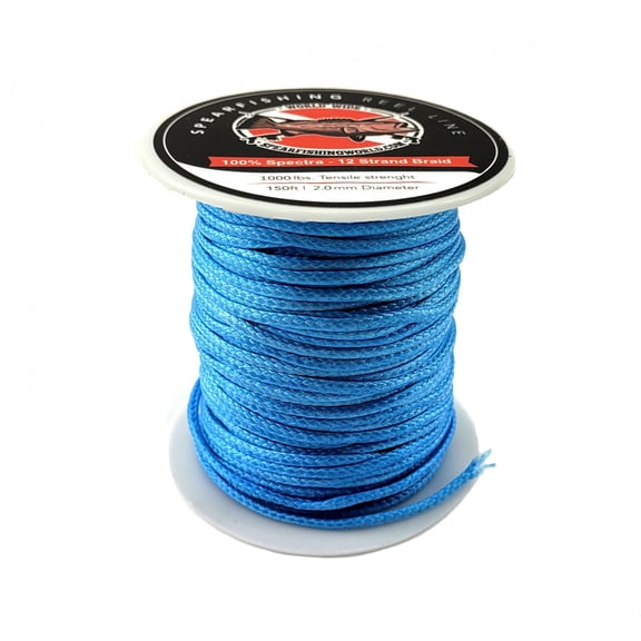 SPEARFISHING WORLD Speargun Reel or Shooting Line 2.0 mm Blue - 100% Spectra - 1000 Lbs Tensile Strength