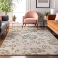 thumbnail image 4 of HomeRoots 667919 8 x 10 ft. Ivory Gray & Gold Floral Washable Machine Made Rectangle Area Rug with UV Protection, 4 of 7