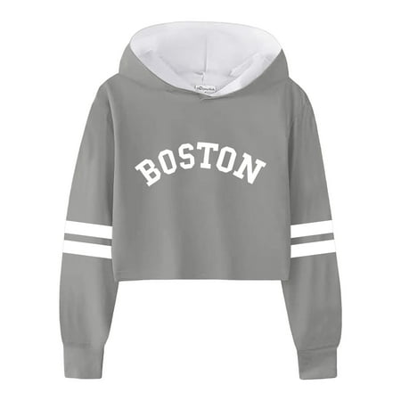 

Girls Sweatshirt Girls Kids Casual Loose Active Full Sleeves Hoodies Sweatshirts Hooded Short Pullover Letter Print Striped Teen Crop Tops Girls Tops Cropped Zip Hoodie Teen Boys Hoodies Jacket And