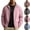 Hot Pink, variant on Men's Reversible Plaid Flannel Golf Jacket Windproof Waterproof Stand Collar Windbreaker Raincoat with Pockets for Daily Work Travel, Hot Pink, XXXL
