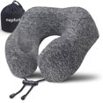 thumbnail image 1 of Almohada de viaje Napfun para avión, espuma viscoelástica, color gris oscuro, 1 of 6