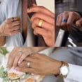 thumbnail image 2 of Jewmon Blue Wedding Band Stainless Steel Mens Ring 4PCS Ring Set Birthday Gift for Husband Boyfriend, 2 of 9