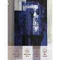 thumbnail image 5 of Navy Blue Black Sheer Curtains 96 Inch Length 2 Panels Set, Modern Abstract Art Botanical Voile Window Treatment Semi Sheer Long Curtains Drapes for Bedroom/Living Room/Kitchen 52"x96"x2, 5 of 7