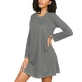 thumbnail image 3 of joogoo Gray Women's Long Sleeve Nightgown Sleepwear L, 3 of 8