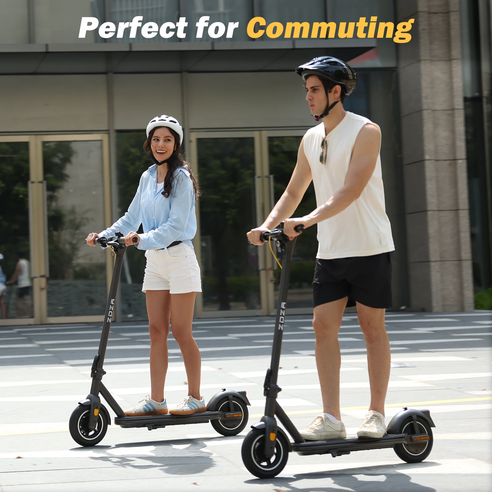 ZDZA 500W Electric Scooter, 20MPH 10"Tire Escooter with Turn Signal, Foldable Commuting Electric Scooter for Adults 10.4Ah, UL 2272