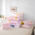 thumbnail image 5 of Feelyou Flower Floral Women Bedding Comforter Set 7pcs, Pink Cherry Blossoms King Bedding Sets, Modern Fashion Style Reversible Bed Sheets, Super Cozy Room Decor, 5 of 7