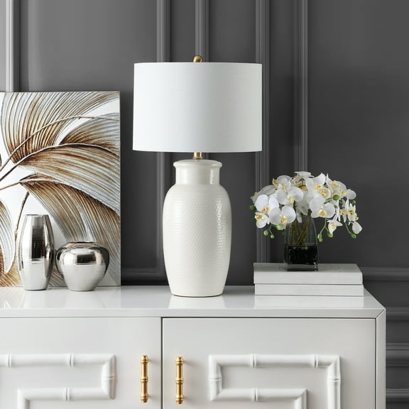 SAFAVIEH Norsi 27.5 in. H Modern Table Lamp, Ivory